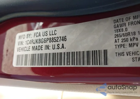 2023 Jeep Grand Cherokee L Limited 4X4 from USA, damaged, VIN 1C4RJKBG6P8852746